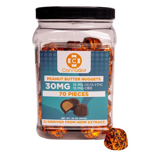 CannaAid Peanut Butter Nuggets - 30mg (15mg Delta 9 + 15mg CBD)
