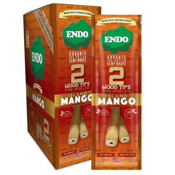 Endo Pre-Rolled Hemp Wraps w/ Wood Tip - 2pk