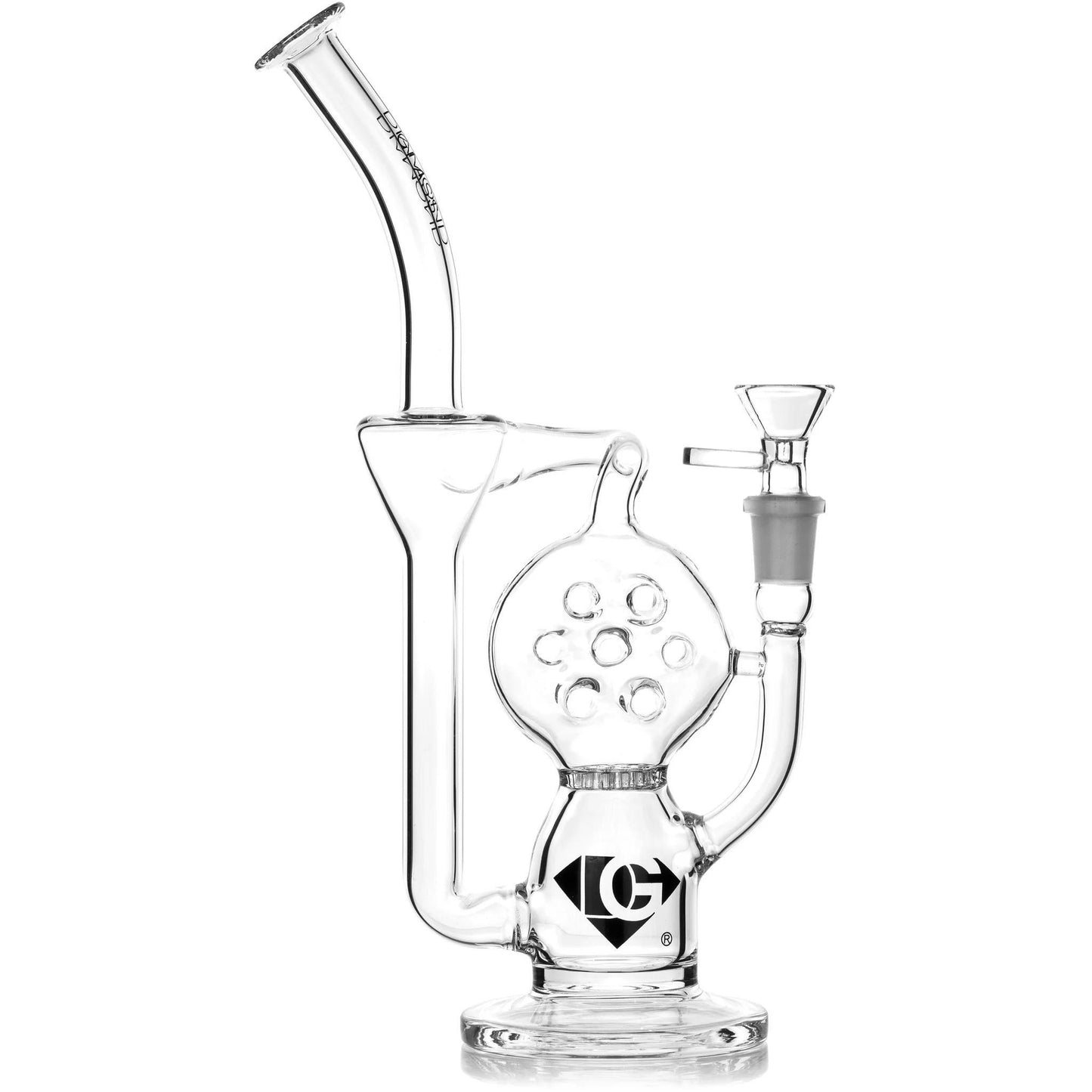 Diamond Glass - Honeycomb Swiss Recycler Water Pipe (11")