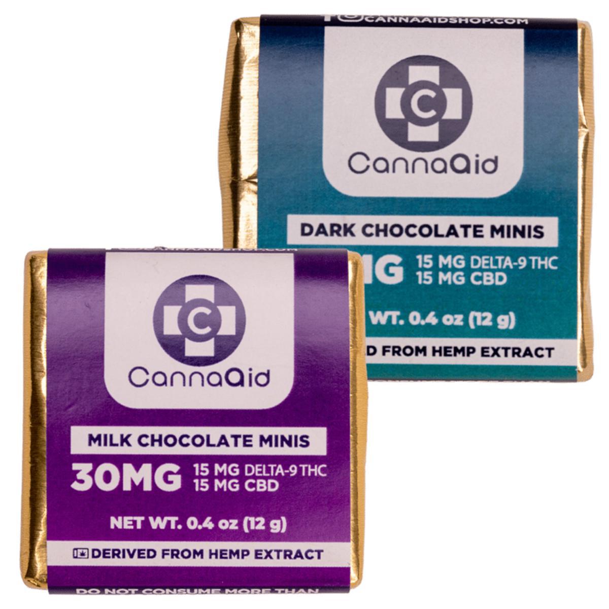 CannaAid Chocolate Mini - 30mg (15mg Delta 9 + 15mg CBD)