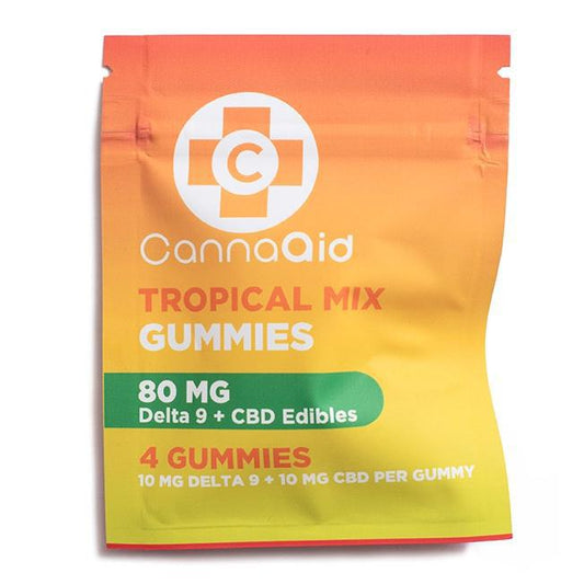 CannaAid Tropical Mix Gummies - 80mg (Delta 9 + CBD)