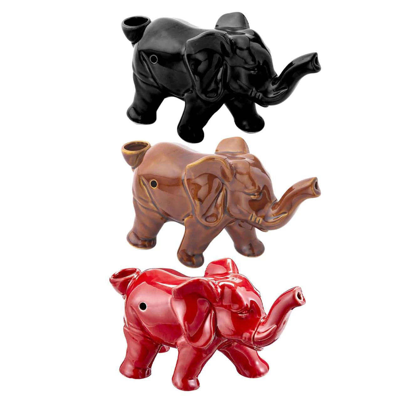 Ceramic Lucky Elephant Pipe - 3.5"