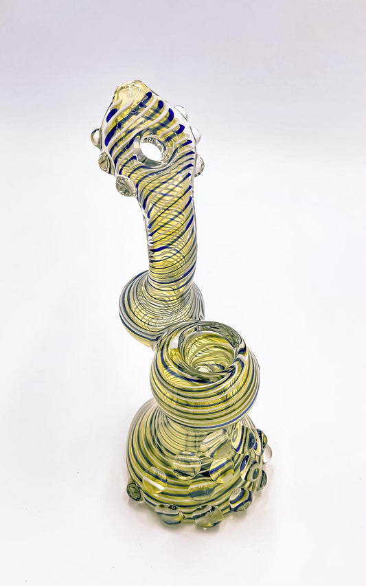 Bubbler w/ Dots & Donut Hole Mouthpiece - 7.5"