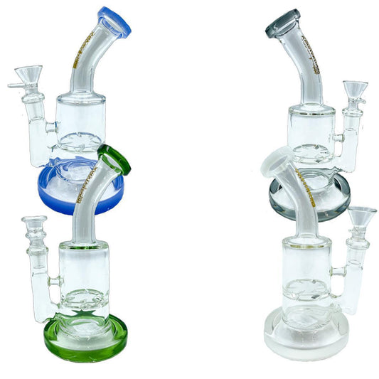 Amsterdam Glass Bent Turbine Water Pipe - 8"