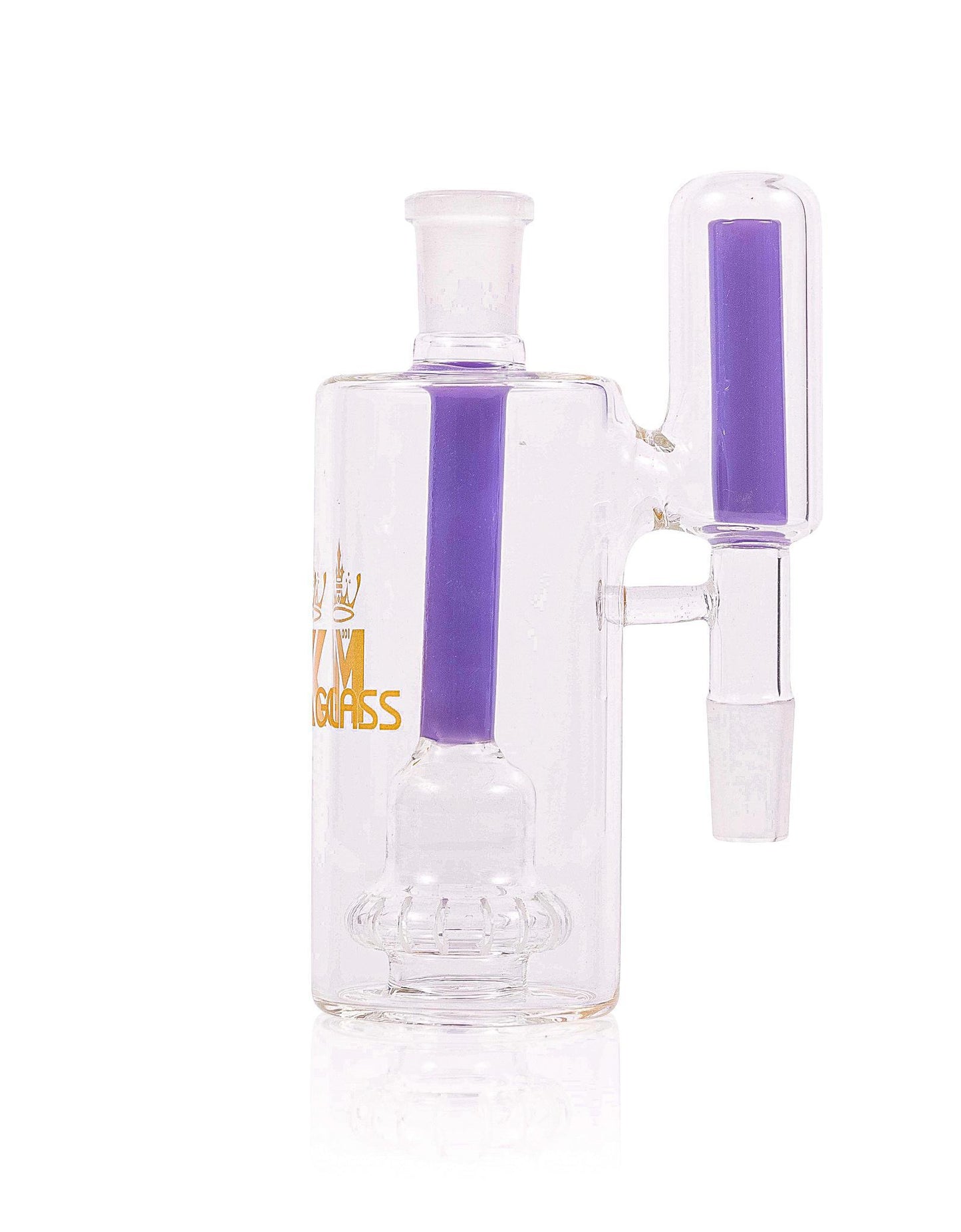 MK100 Glass Slime Double Perc Bell Ash Catcher 14mm 90°