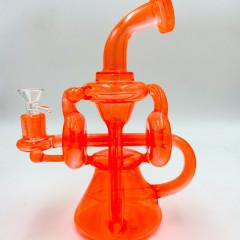 Star Wing Neon Inline Double Donut Recycler - 11"