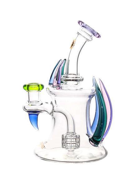 Bougie Glass - Bell Shaped Rig w/ Colored Horns ( 8" )