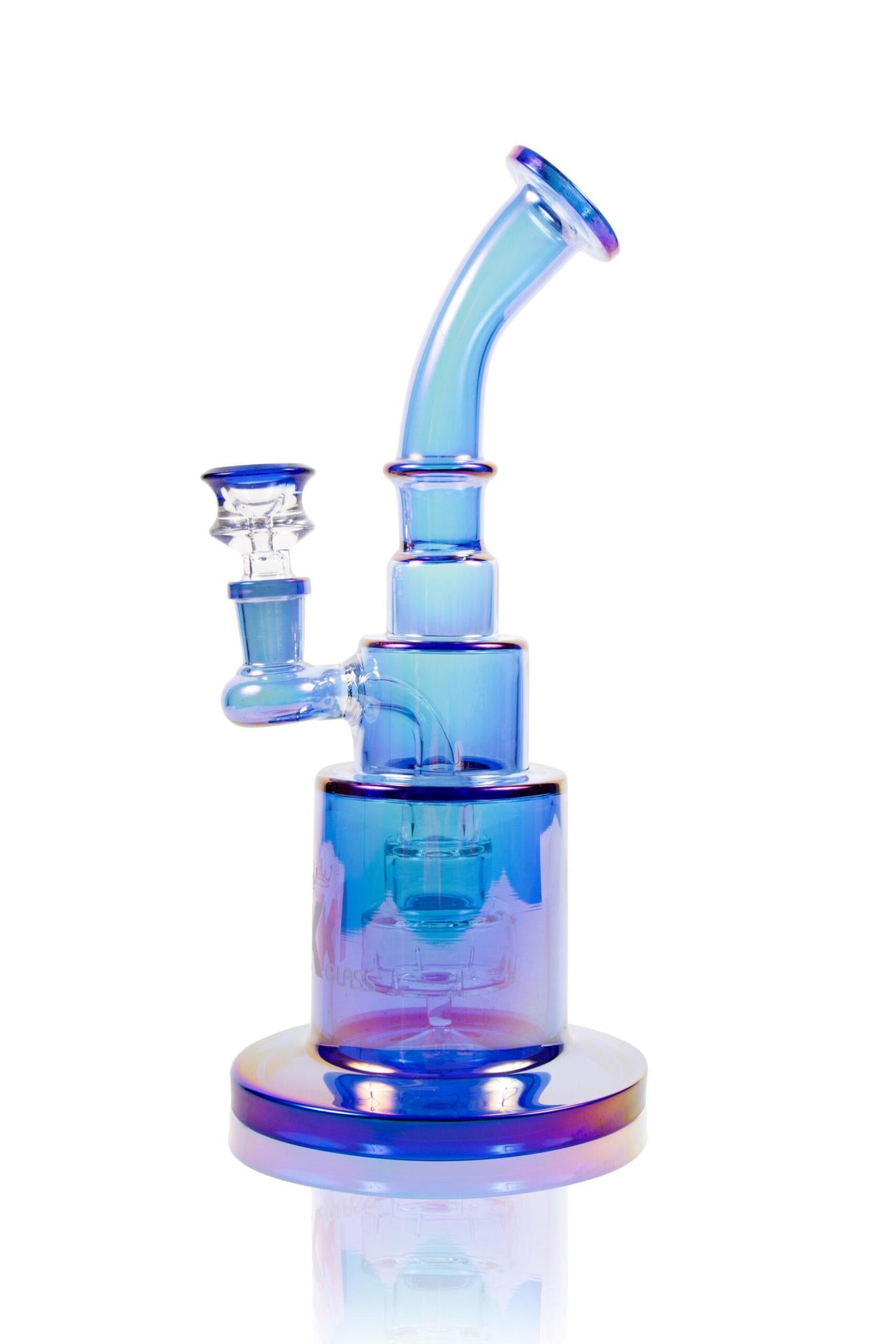 MK100 Glass Limited Edition Electroplated Cake Water Pipe - 9"
