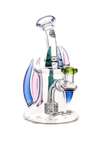 Bougie Glass - Bell Shaped Rig w/ Colored Horns ( 8" )