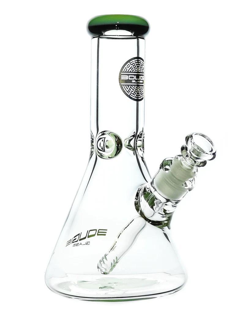 Bougie Glass - Thick Short Beaker w/ Color Accents ( 10" )