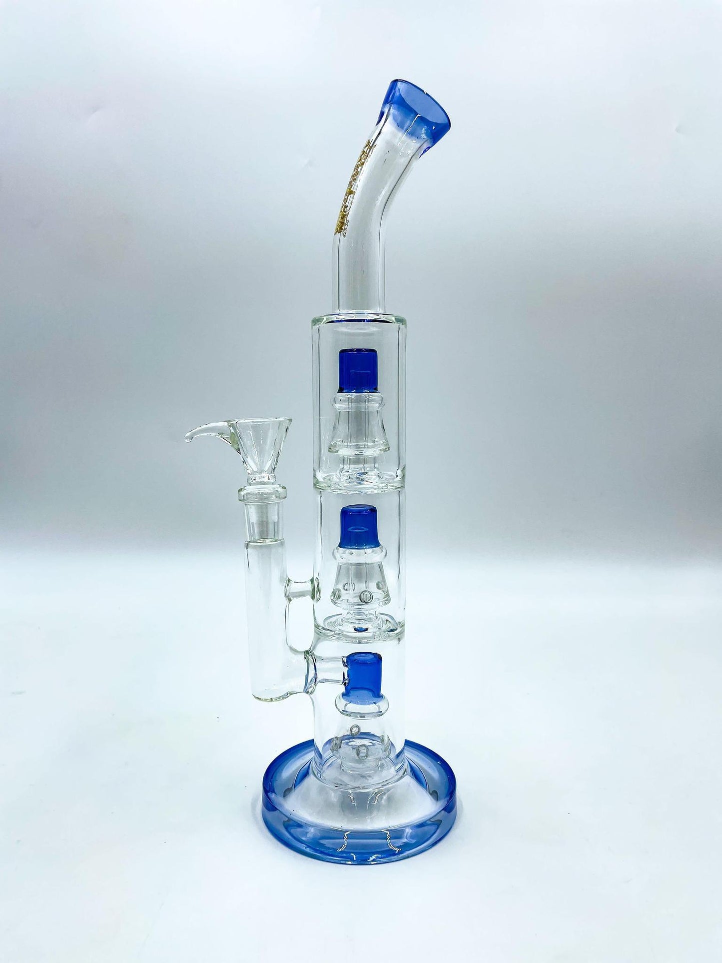Amsterdam Glass Triple Shower Head Water Pipe - 12"