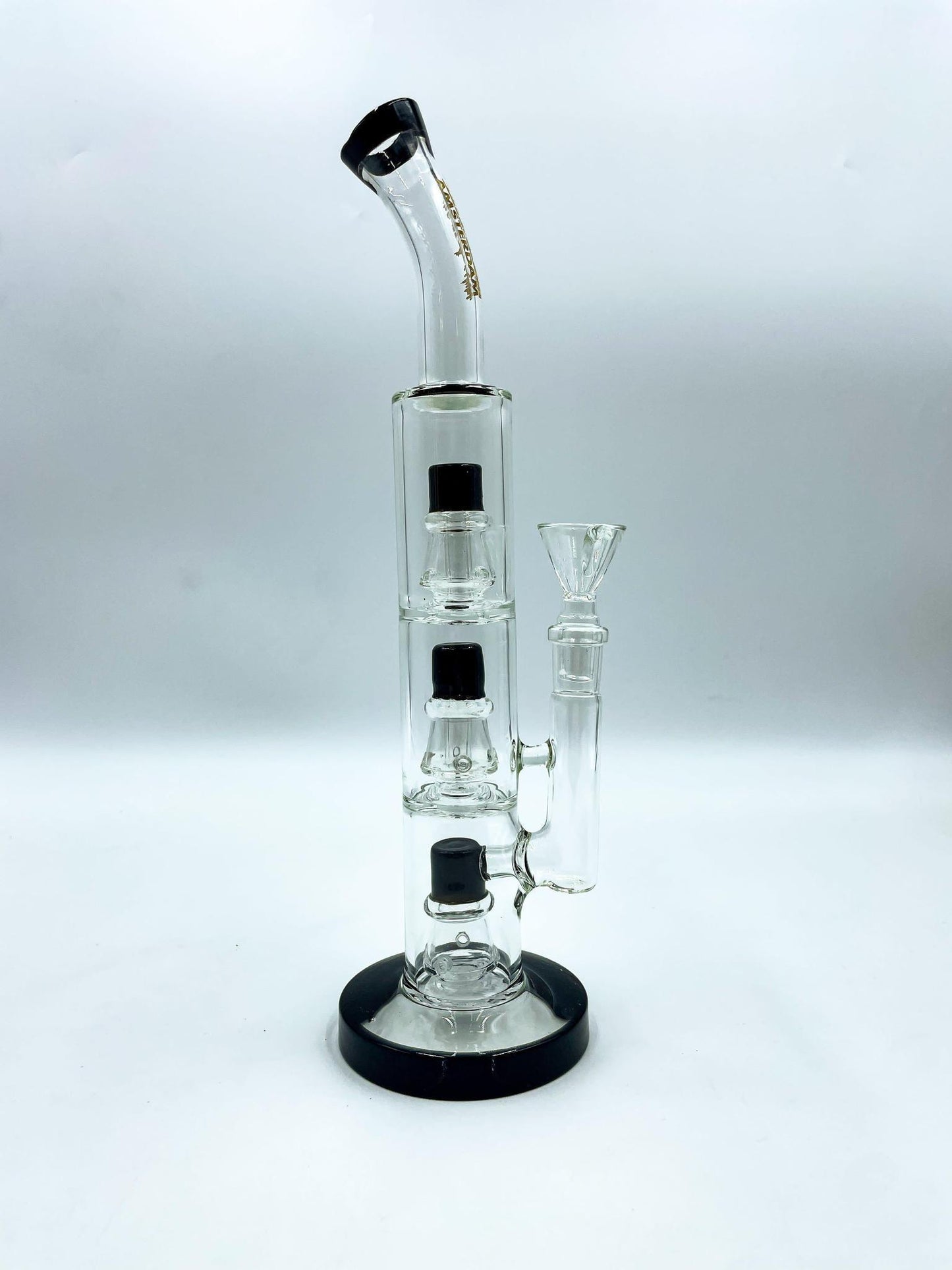 Amsterdam Glass Triple Shower Head Water Pipe - 12"