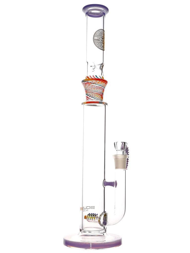 Bougie Glass - Colored Straight Tube Water Pipe w/ Inline Diffuser ( 17.5" )