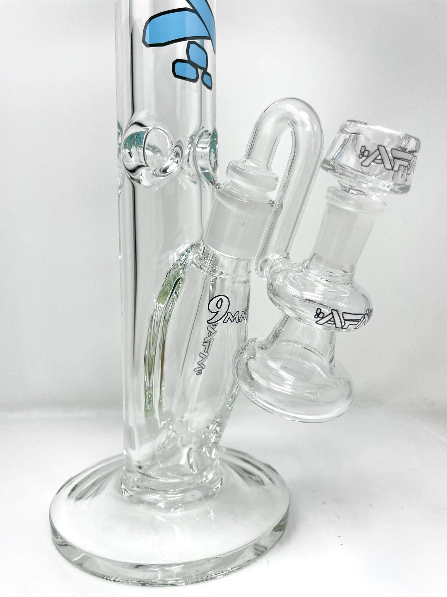 AFM Glass Thick Straight Beaker + Dry Ash Catcher Combo Water Pipe - 18”