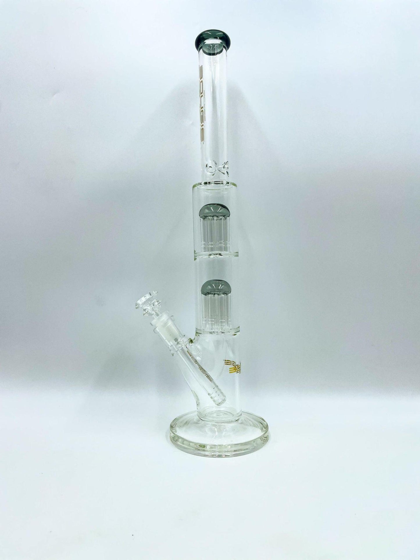 Bougie Glass - Double Tree Perc Straight Tube Water Pipe ( 18" )