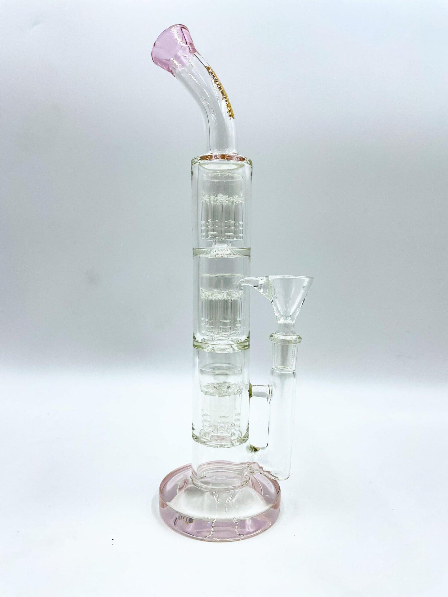 Amsterdam Glass Triple Shower Head Water Pipe - 12"