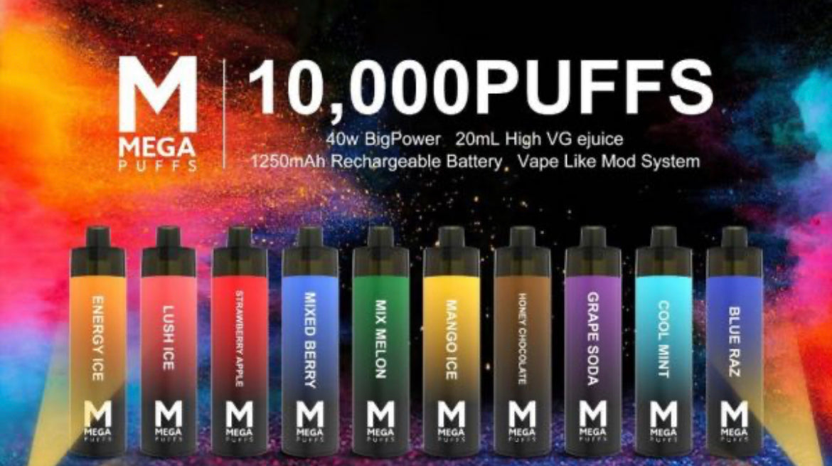 Mega Puffs Disposable Vape - 10,000 puffs