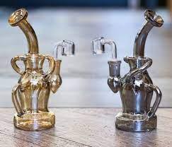 Illuminati Glass Double Uptake Mini Klein With Showerhead Perc Rig - 7"