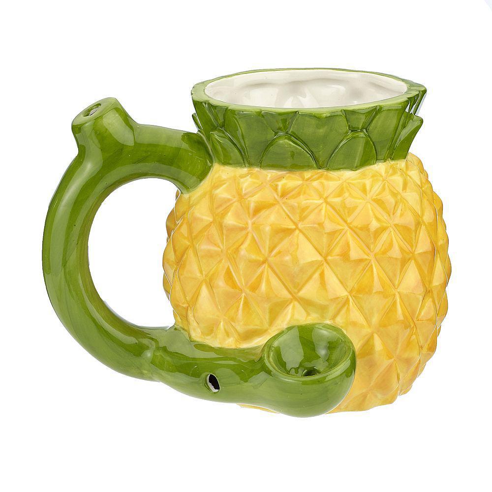 Ceramic Pineapple Pipe - 6"