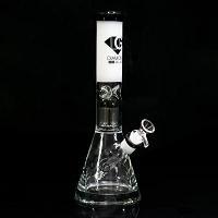 Diamond Glass - Diamond T-T Water Pipe (12")