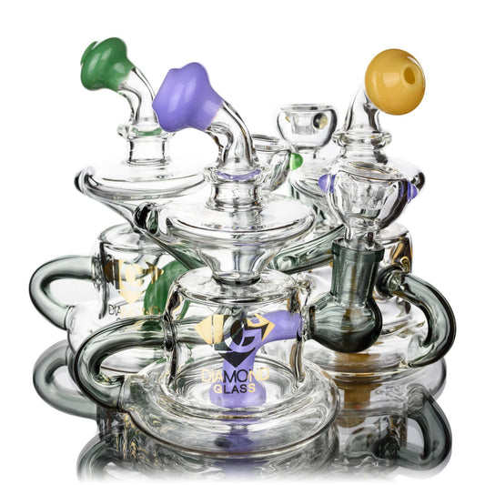Diamond Glass - Showerhead Wide Base Double Recycler (7")