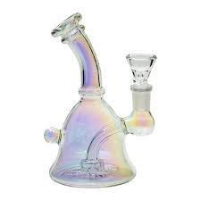Iridescent Disc Perc Bell Bottom Water Pipe