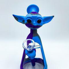 Baby Yoda Head Silicone Water Pipe - 7.5"