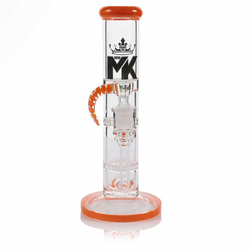 MK100 Glass Triple Perc Heavy Straight Shooter Water Pipe - 10"