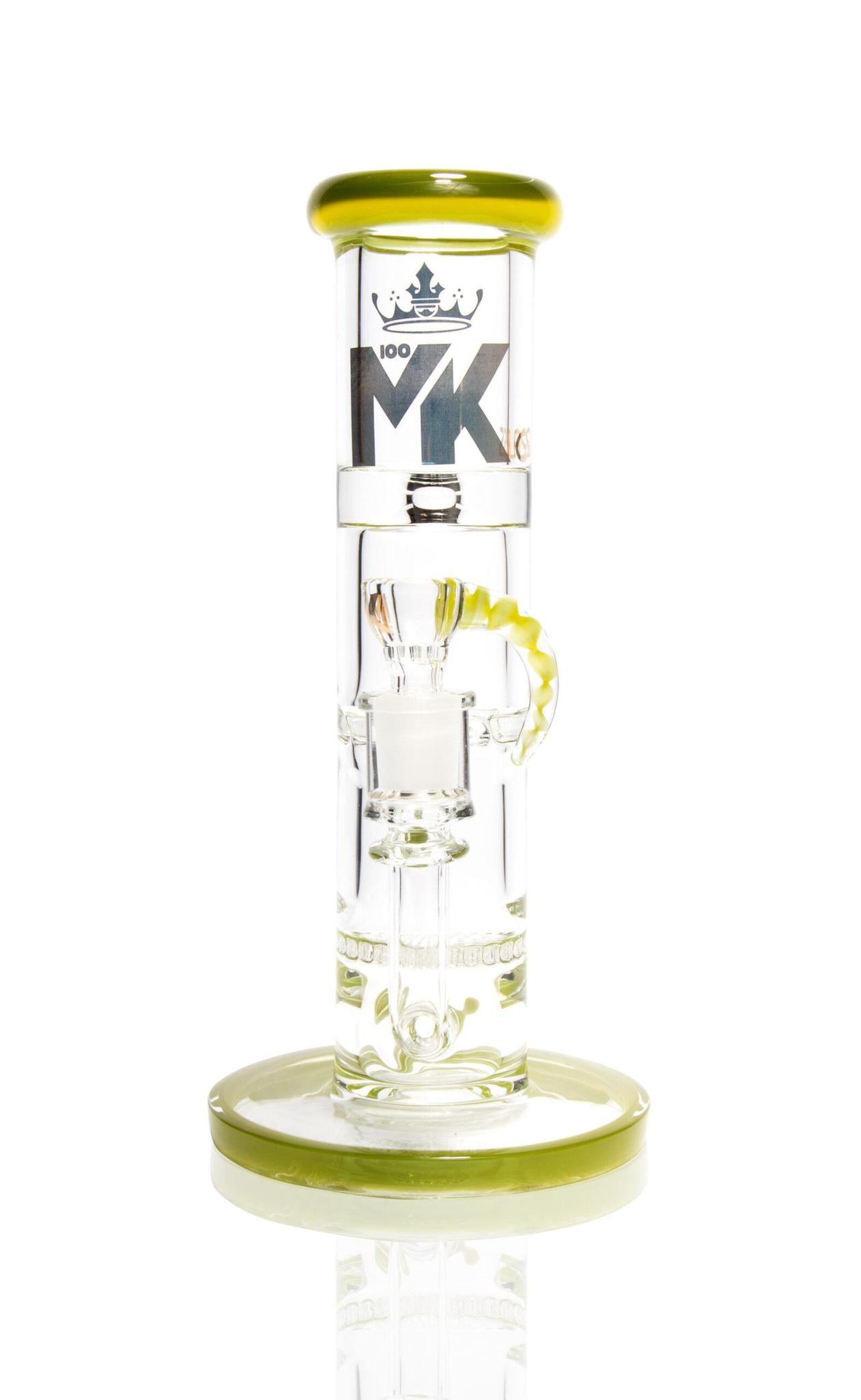 MK100 Glass Triple Perc Heavy Straight Shooter Water Pipe - 10"