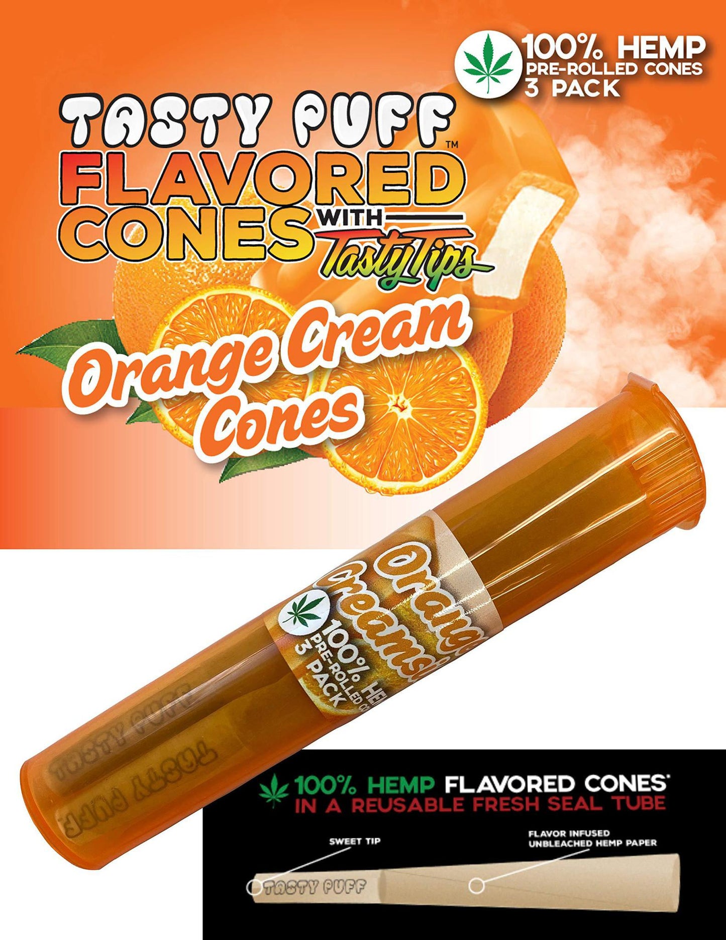 Tasty Puff Tasty Tips Flavored Cones - 3pc