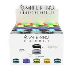 White Rhino Round Silicone Spinner Jar and Carb Cap