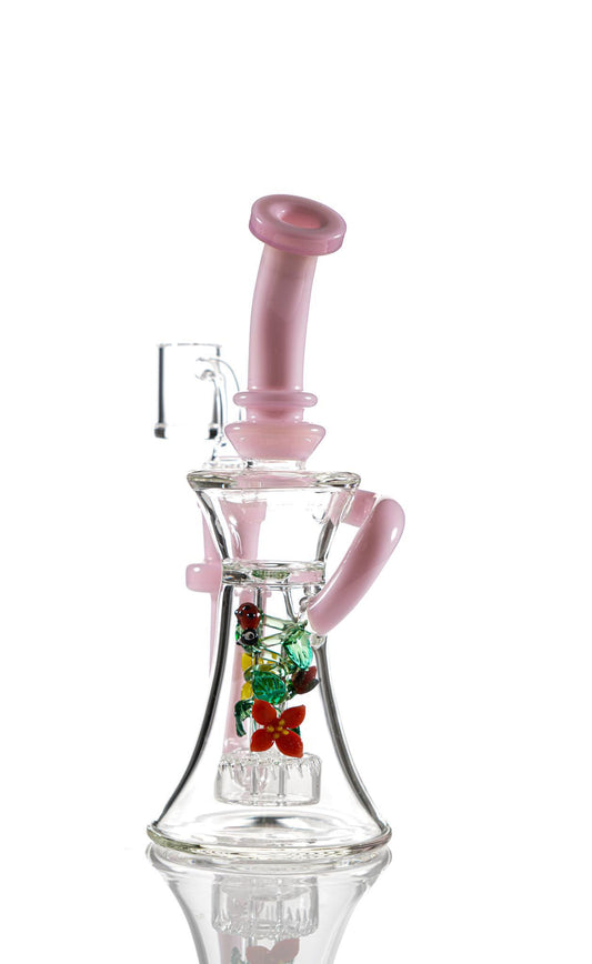 Toxic Glass Ladybug Recycler Water Pipe - 8.5"