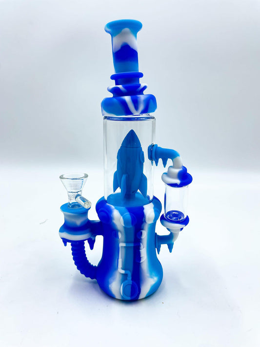 Silicone Space Ship Water Pipe - 9"