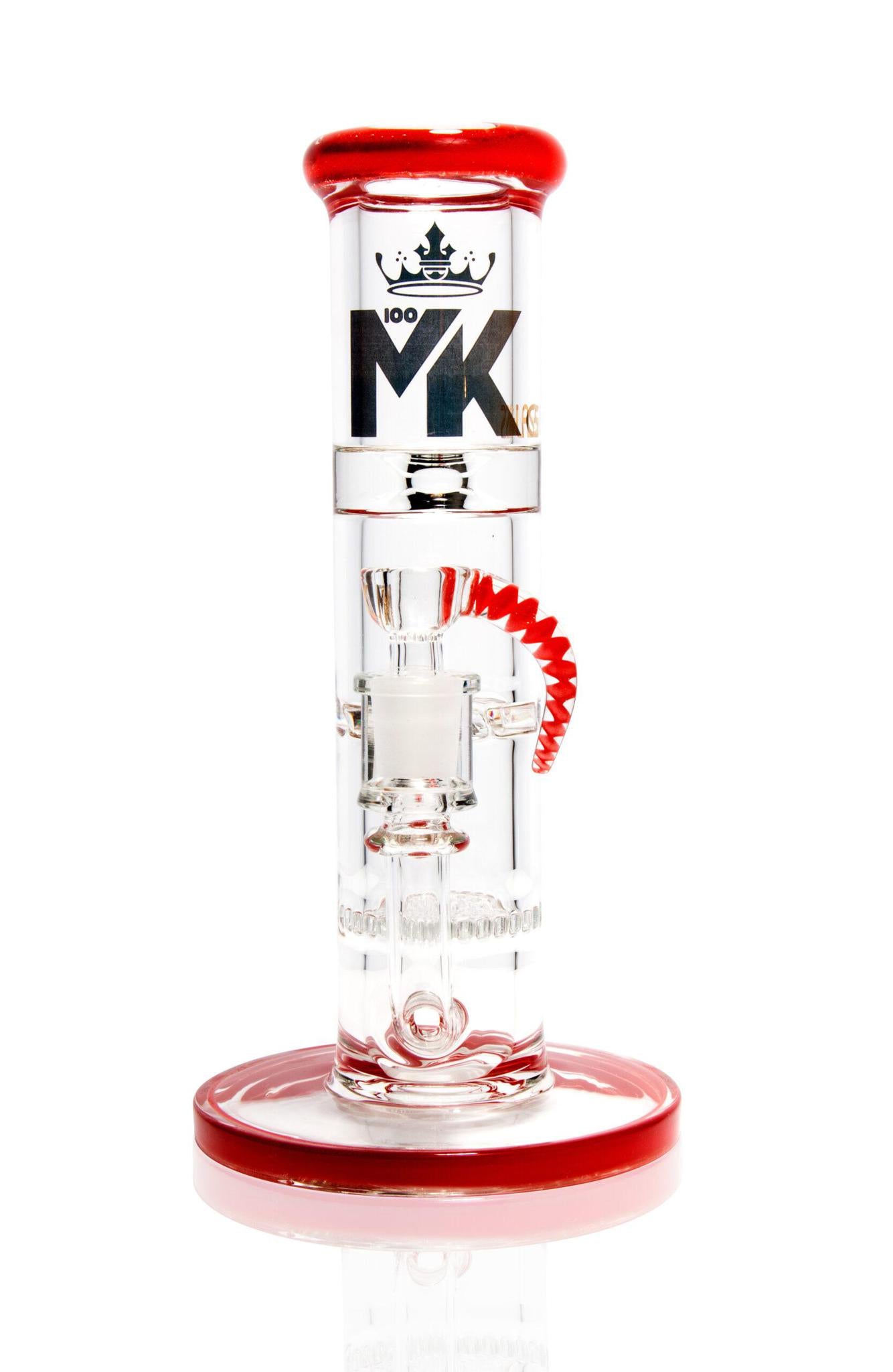 MK100 Glass Triple Perc Heavy Straight Shooter Water Pipe - 10"