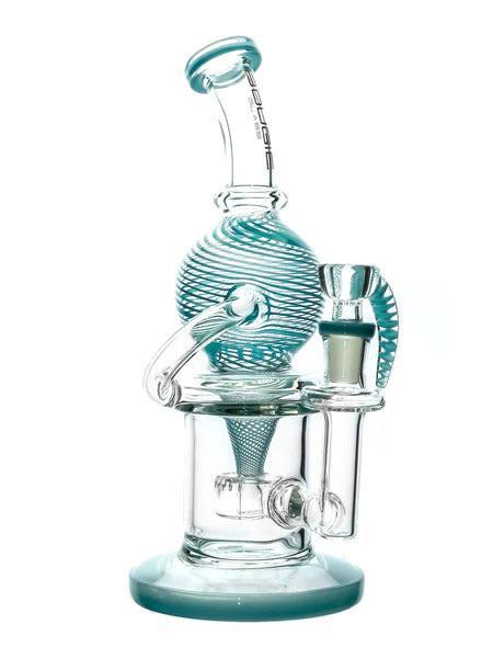 Bougie Glass - Blue Ball w/ Matrix Perc Recycler ( 9" )