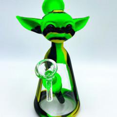 Baby Yoda Head Silicone Water Pipe - 7.5"