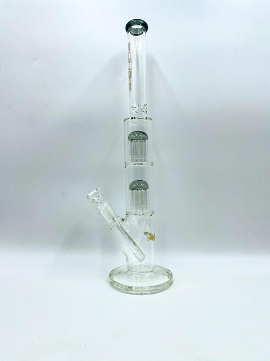 Bougie Glass - Double Tree Perc Straight Tube Water Pipe ( 18" )